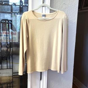 Sweater, top in light gold Chicos size 2.